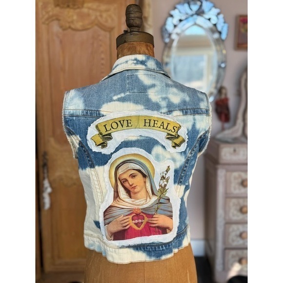 American Rag Jackets & Blazers - Upcycled Denim Vest | One-of-a-Kind | Romantic Americana Festival Wear | Small